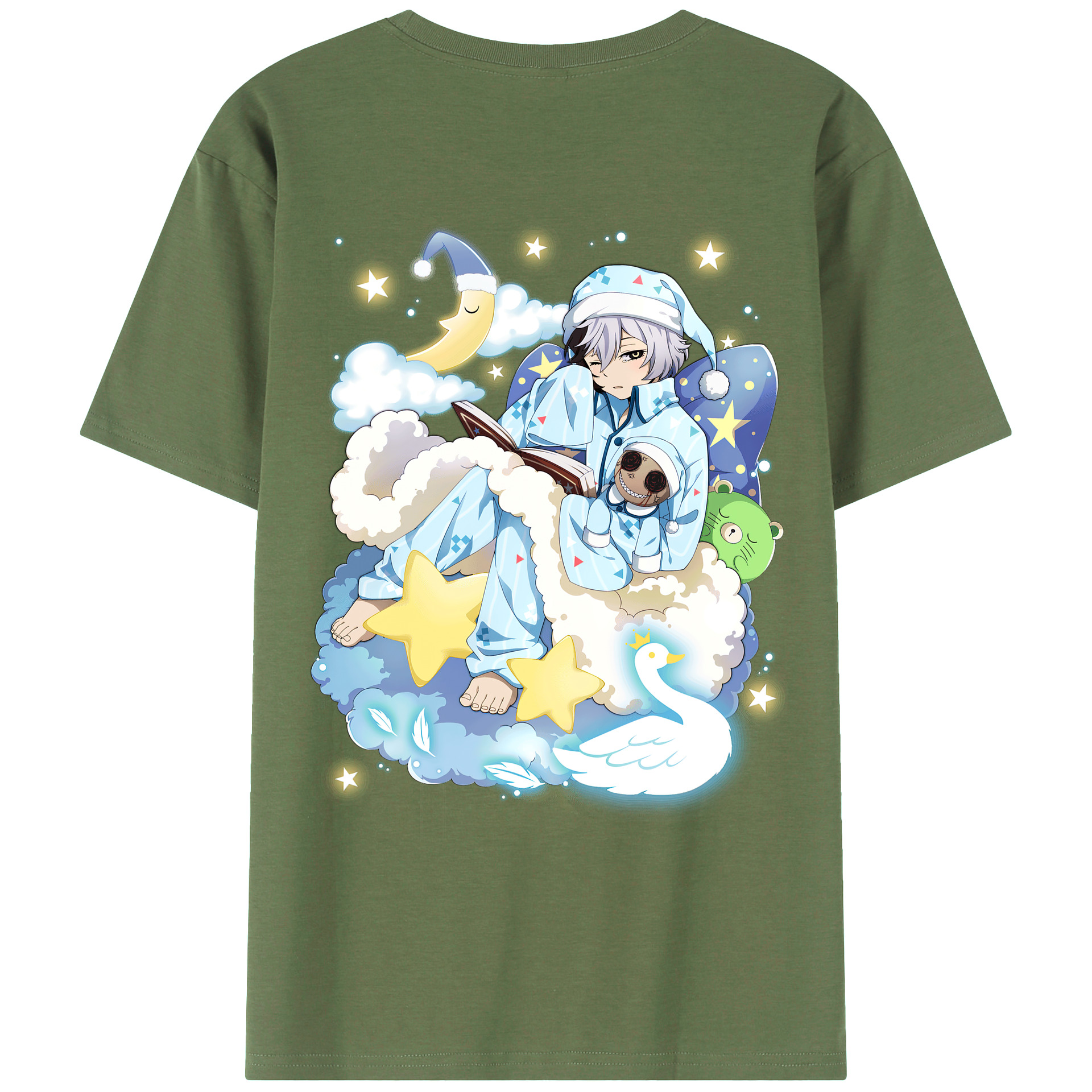 （画像用） 文豪ストレイドッグス Bungo Stray Dogs 綿100％ メンズ半袖Tシャツ（バックプリント） 通気性